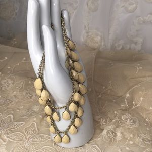 3/$30 Ivory Teardrop Silver Necklace 18”